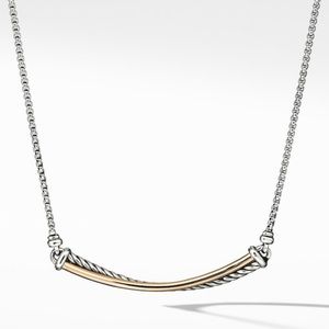 David Yurman Crossover Bar Necklace with 18K